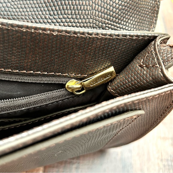 COLE HAAN bronze metallic leather baguette bag / clutch, NWOT - Picture 14 of 16